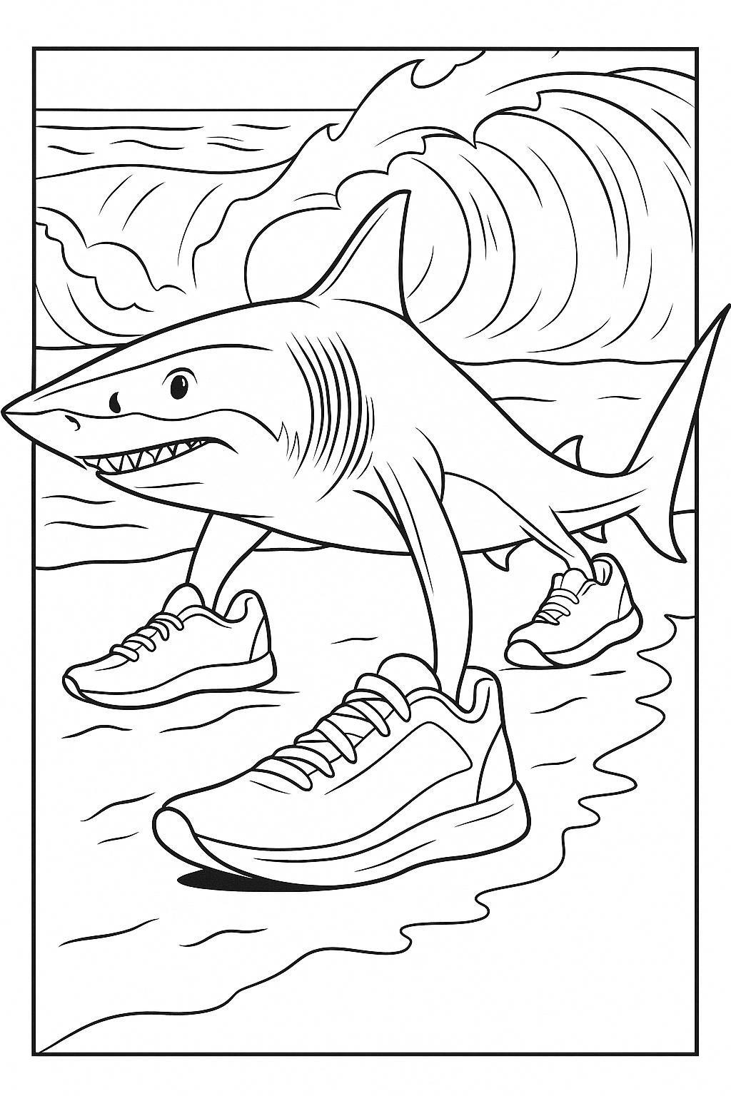 Free Tralalero Tralala Coloring Page - Variant 2 - Kids Coloring Page
