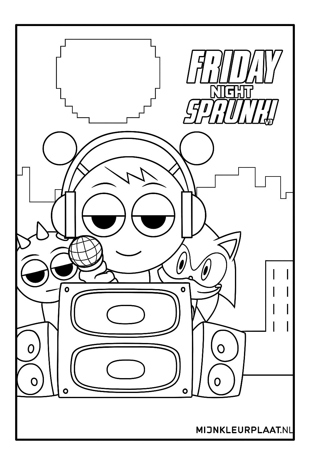 Coloring Page Sprunki Variant 2