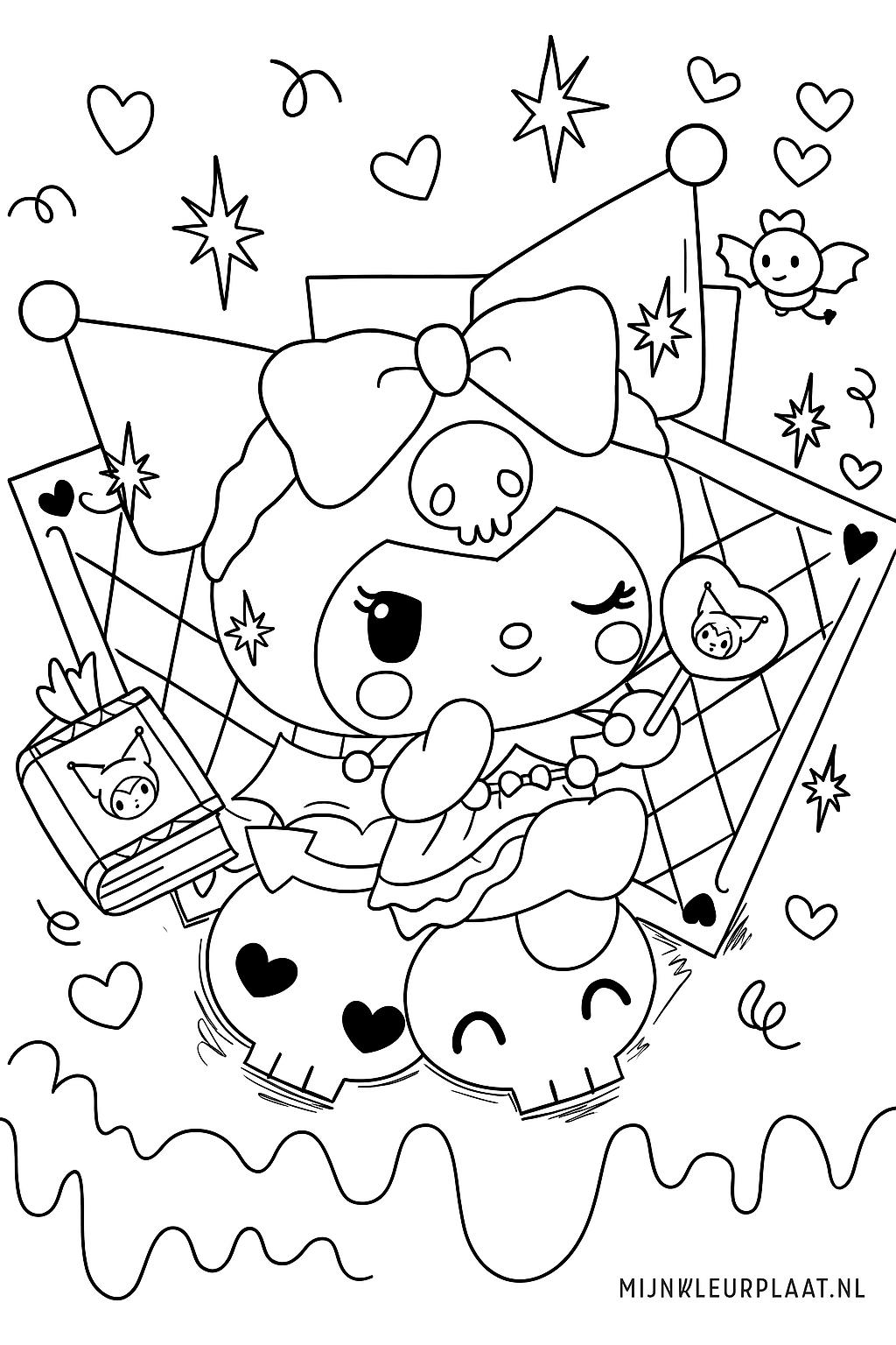 Free Kuromi Coloring Page - Variant 3 Coloring Sheet for Kids