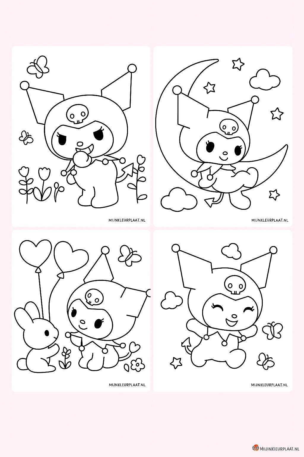 Free Kuromi Coloring Page - Variant 4 Coloring Sheet for Kids