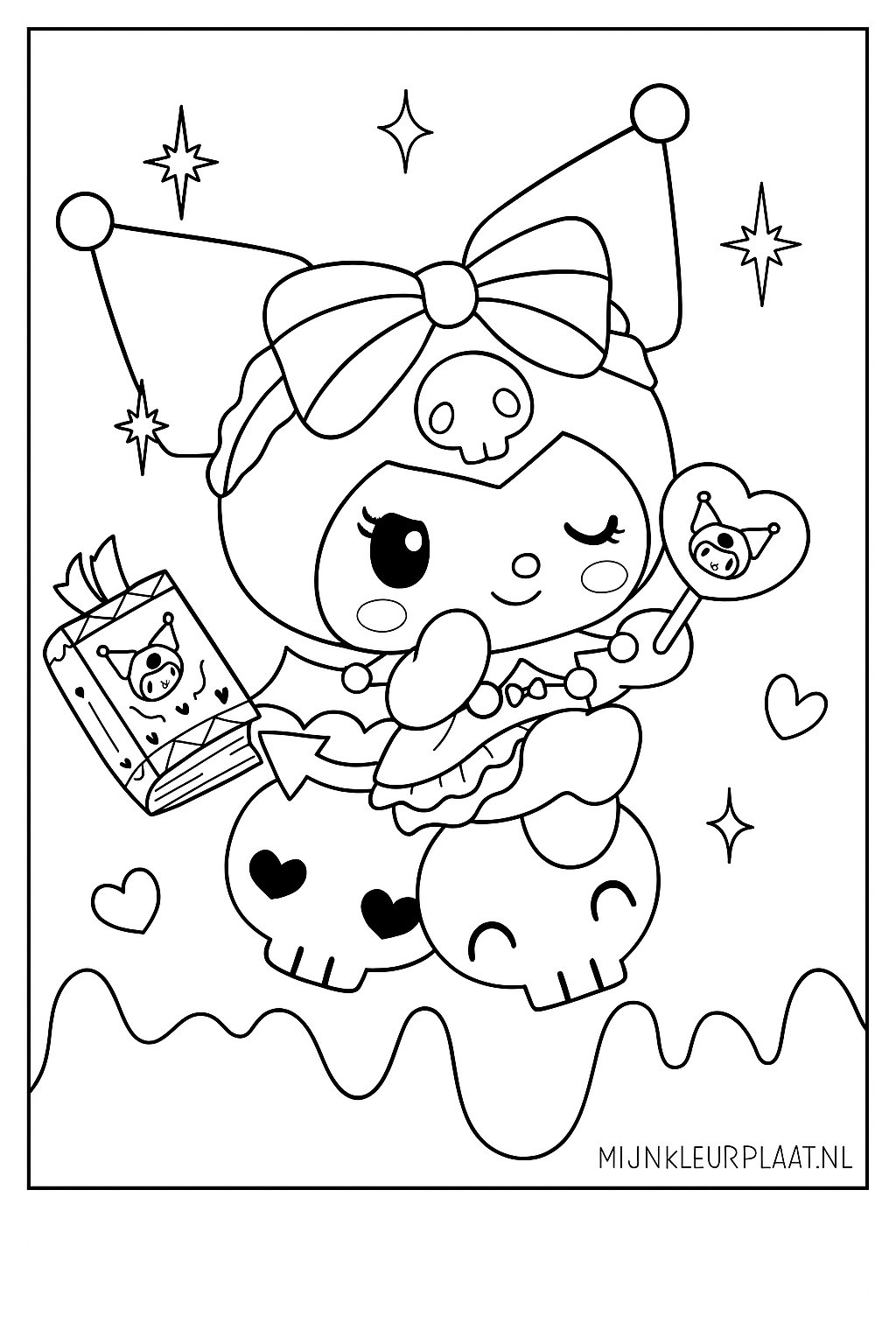 Free Kuromi Coloring Page - Variant 4 Coloring Sheet for Kids