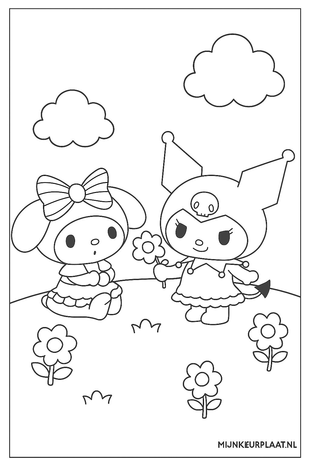 Free Kuromi Coloring Page - Variant 3 Coloring Sheet for Kids