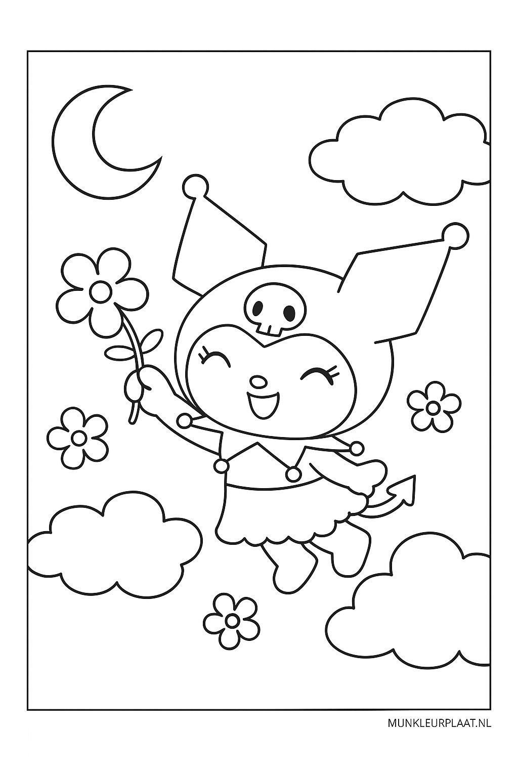 Free Kuromi Coloring Page - Variant 3 Coloring Sheet for Kids