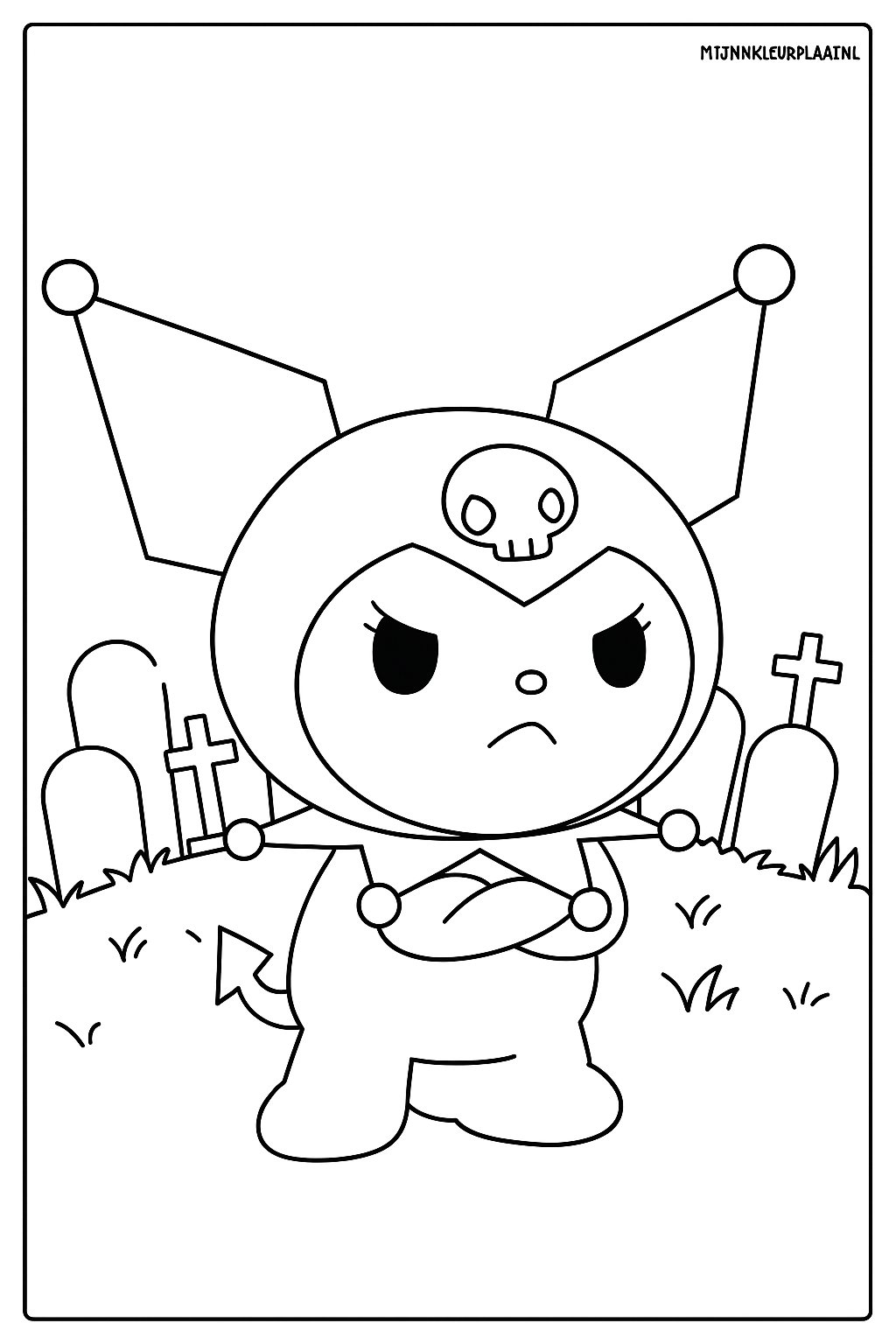 Free Kuromi Coloring Page - Variant 3 Coloring Sheet for Kids