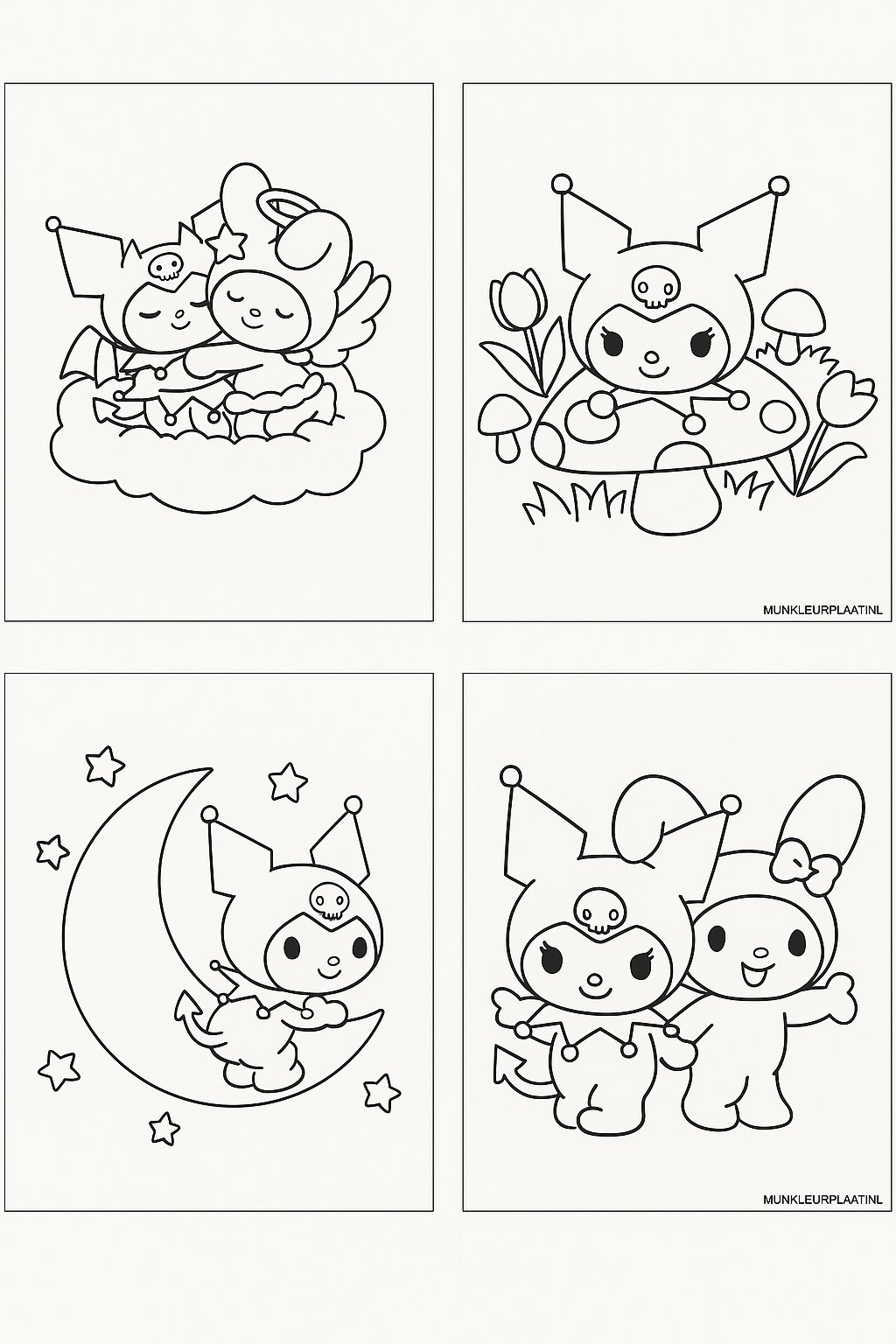 Free Kuromi Coloring Page - Variant 3 Coloring Sheet for Kids