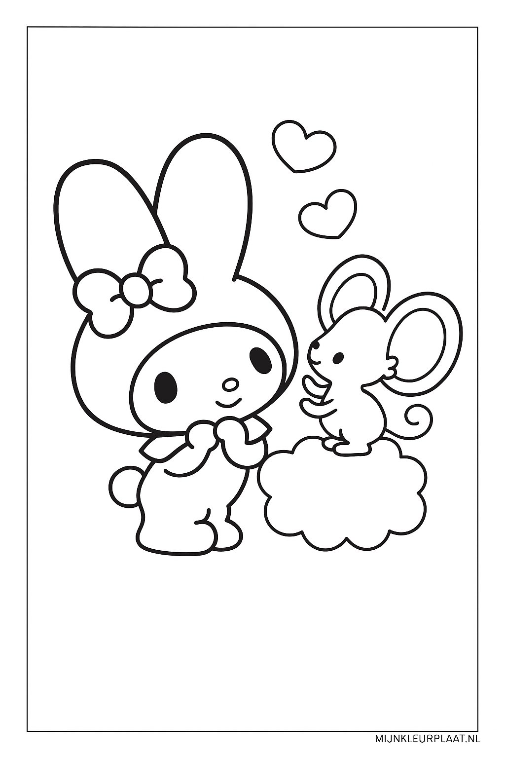 Free My Melody Coloring Page - Variant 3 Coloring Sheet for Kids