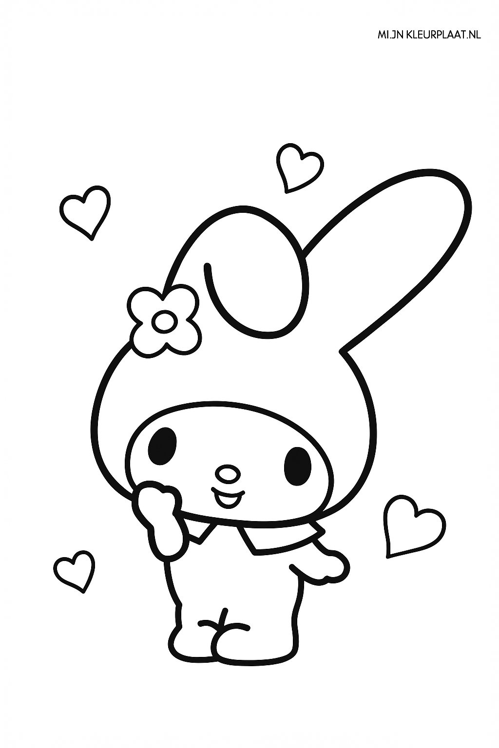 Free My Melody Coloring Page - Variant 3 Coloring Sheet for Kids