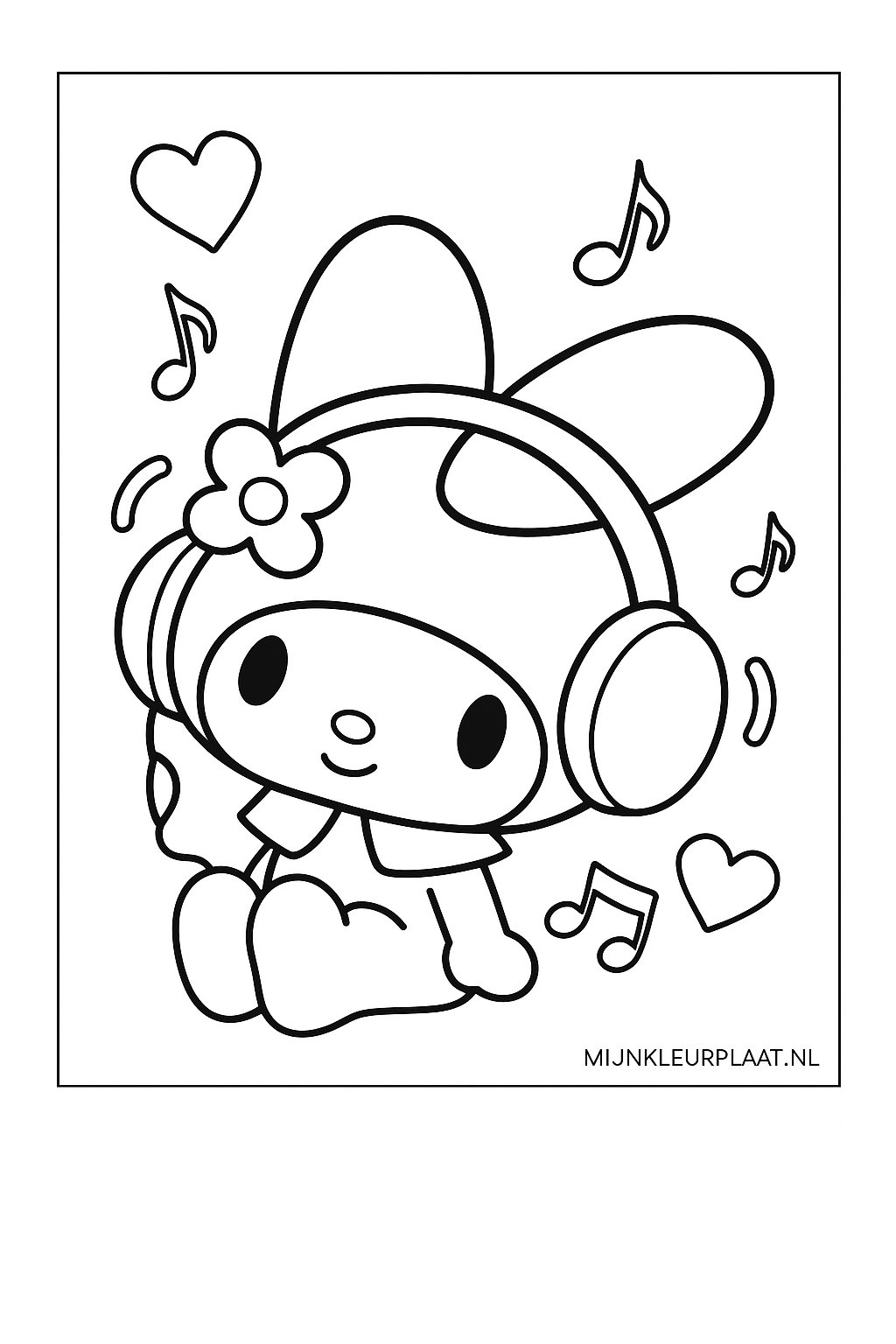 Free My Melody Coloring Page - Variant 4 Coloring Sheet for Kids