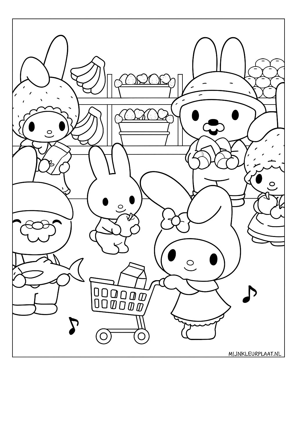 Free My Melody Coloring Page - Variant 4 Coloring Sheet for Kids
