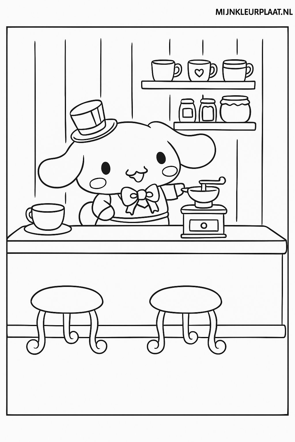 Free Cinnamoroll Coloring Page - Variant 4 Coloring Page for Kids