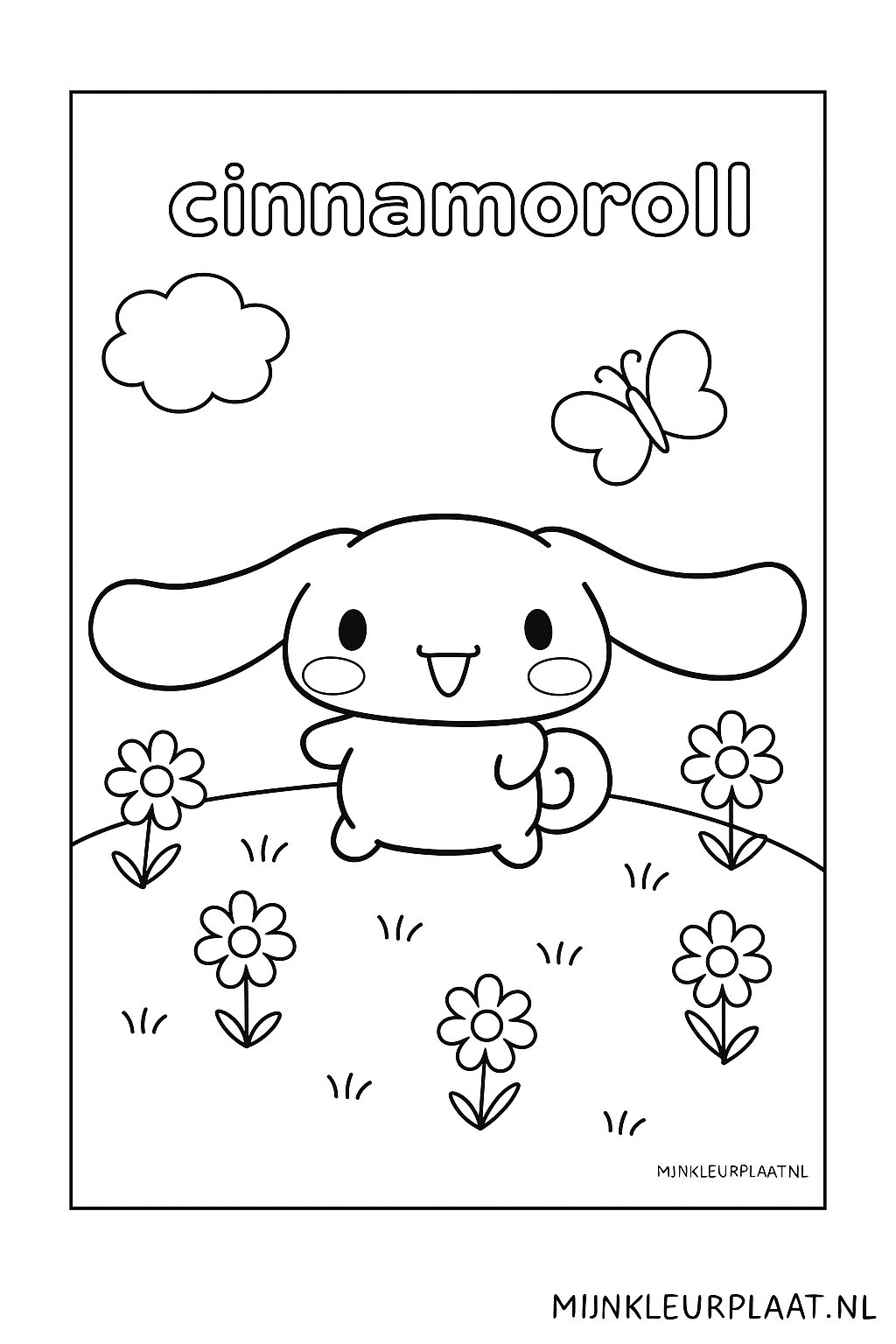 Free Cinnamoroll Coloring Page - Variant 4 Coloring Page for Kids