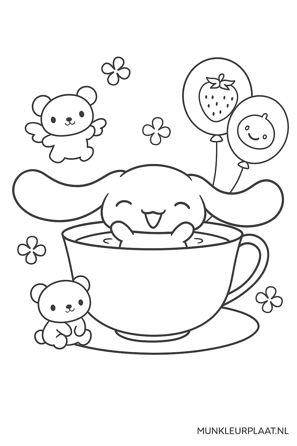 Free Cinnamoroll Coloring Page - Variant 4 Coloring Page for Kids