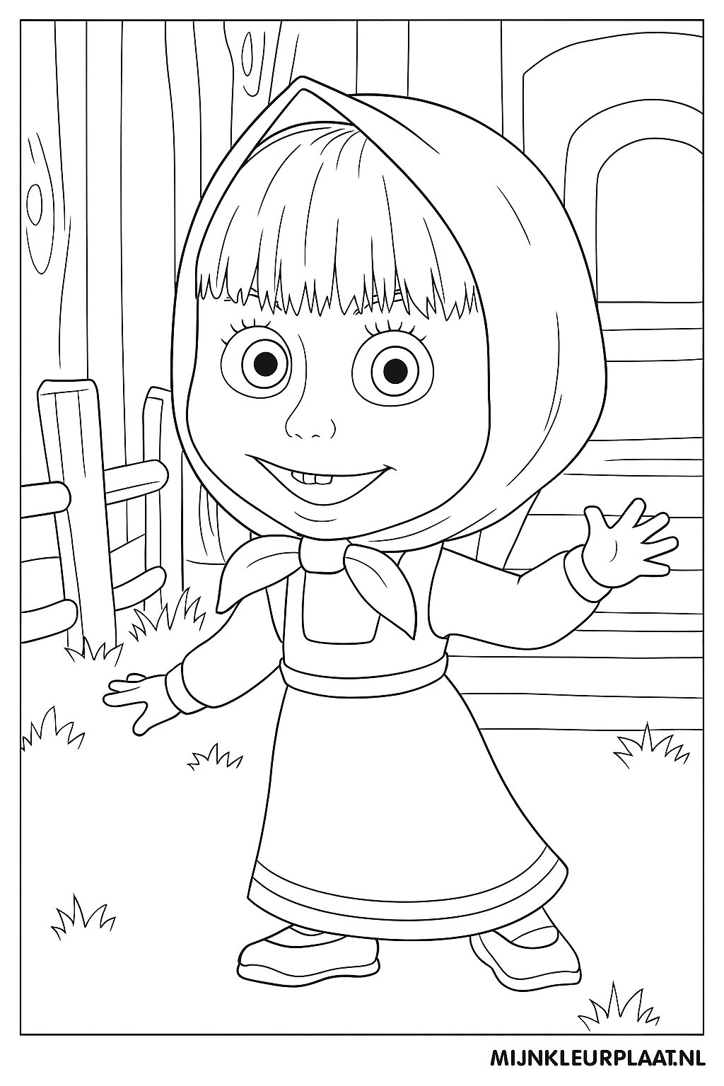 Free Printable Masha and the Bear Coloring Page - Variant 4 Coloring Sheet for Kids