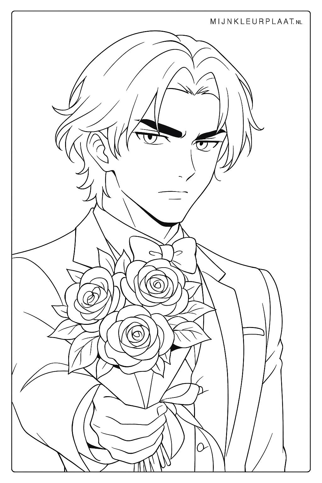 Feuille de coloriage gratuite de la Saint-Valentin - Variante 4 Feuille de coloriage pour enfants