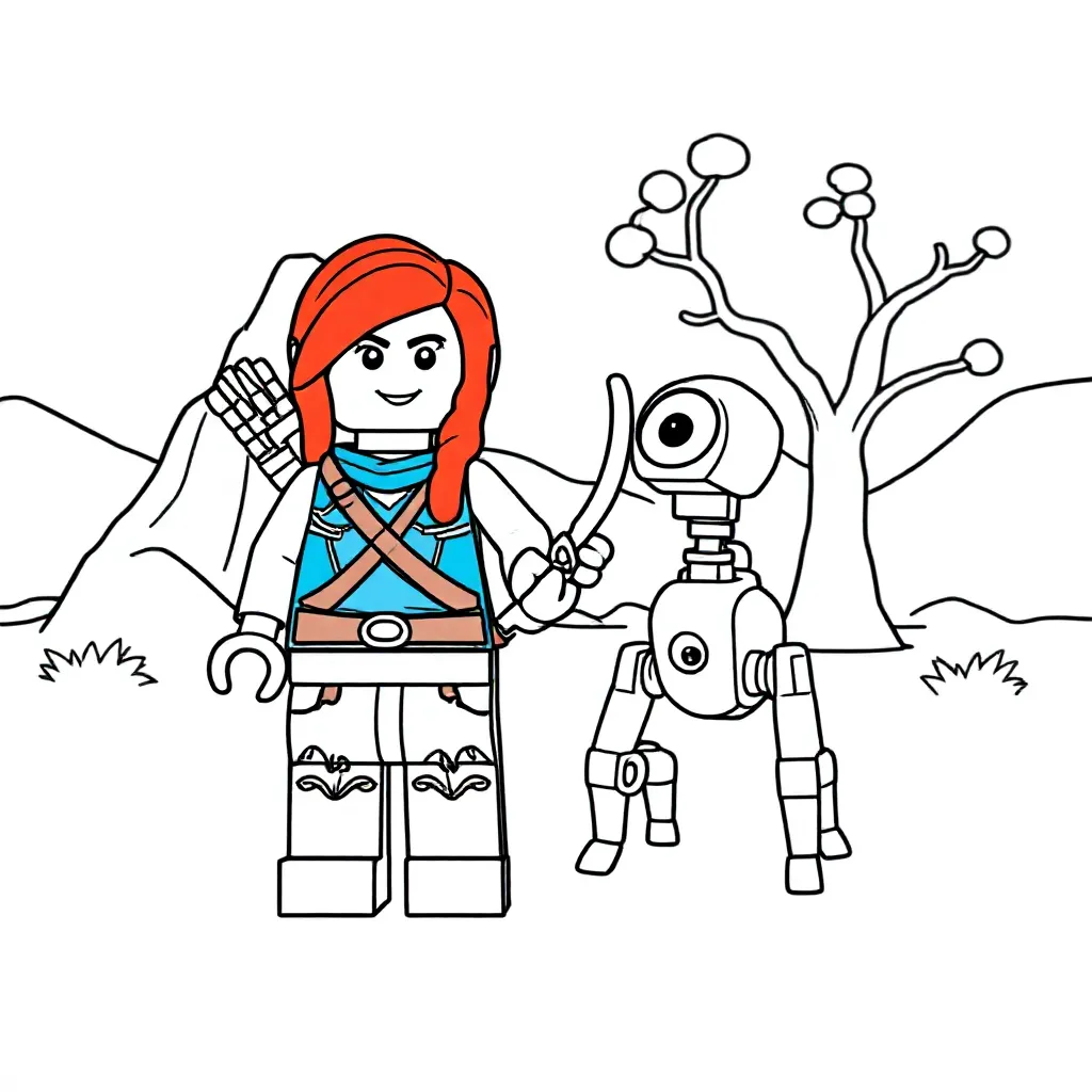 Feuille de coloriage LEGO Horizon Gratuite - Feuille de coloriage pour Enfants