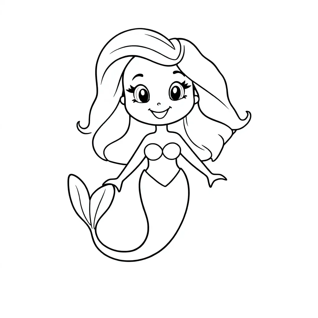 Free Mermaid Coloring Page for Kids