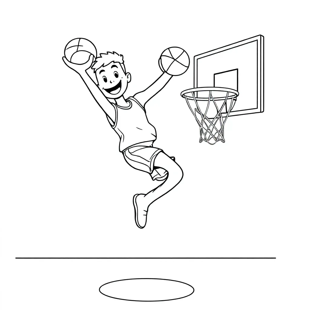 Feuille de coloriage Basket-ball gratuite pour enfants