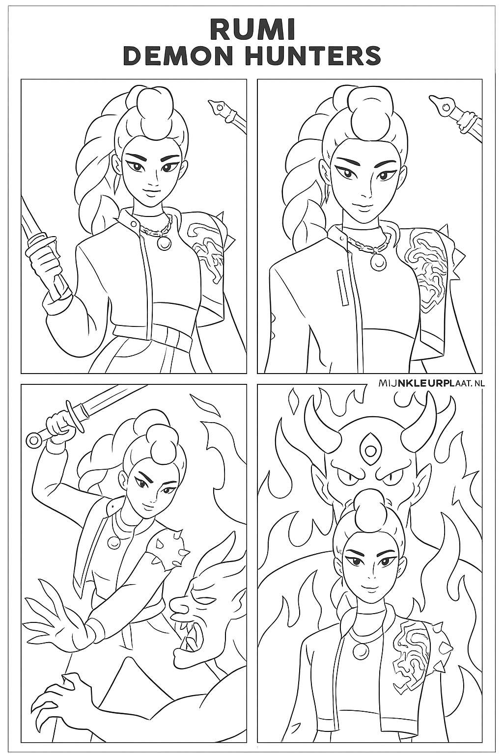 Rumi Demon Hunters Variant 2 coloring page for children