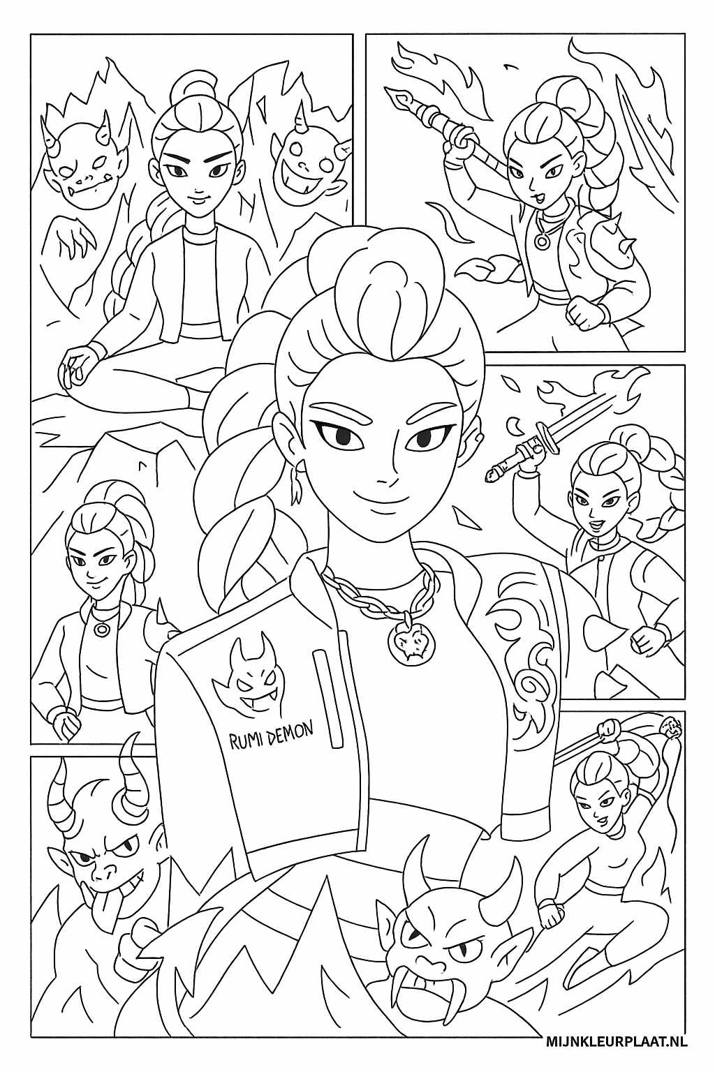 Rumi Demon Hunters Variant 3 coloring page for children