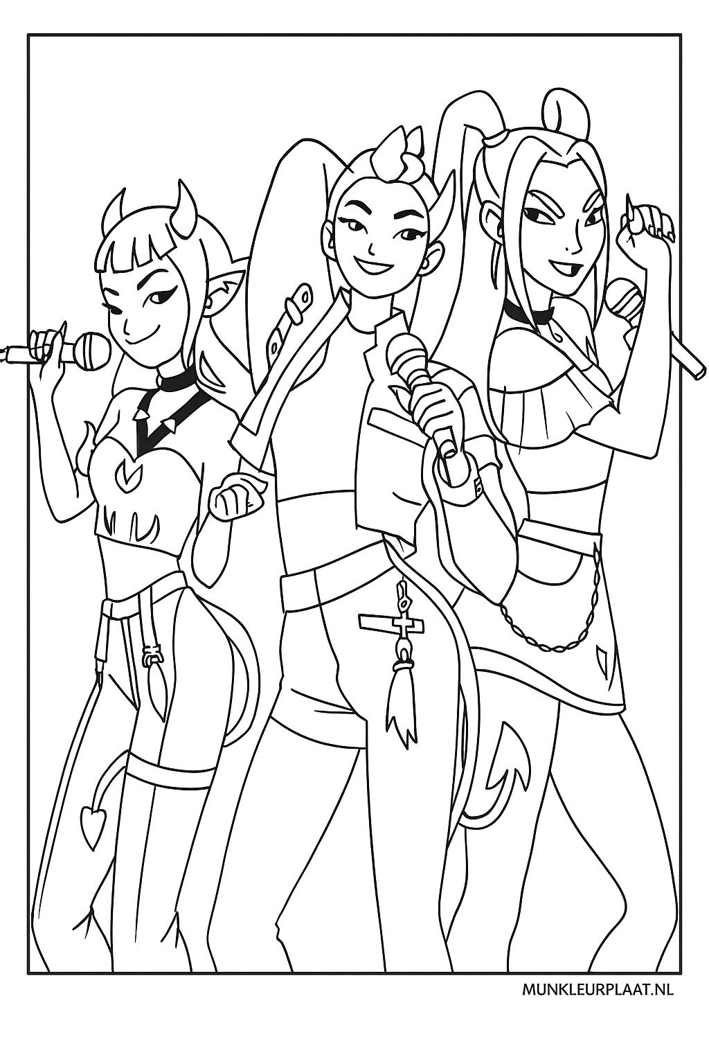 Rumi Demon Hunters Variant 4 coloring page for children