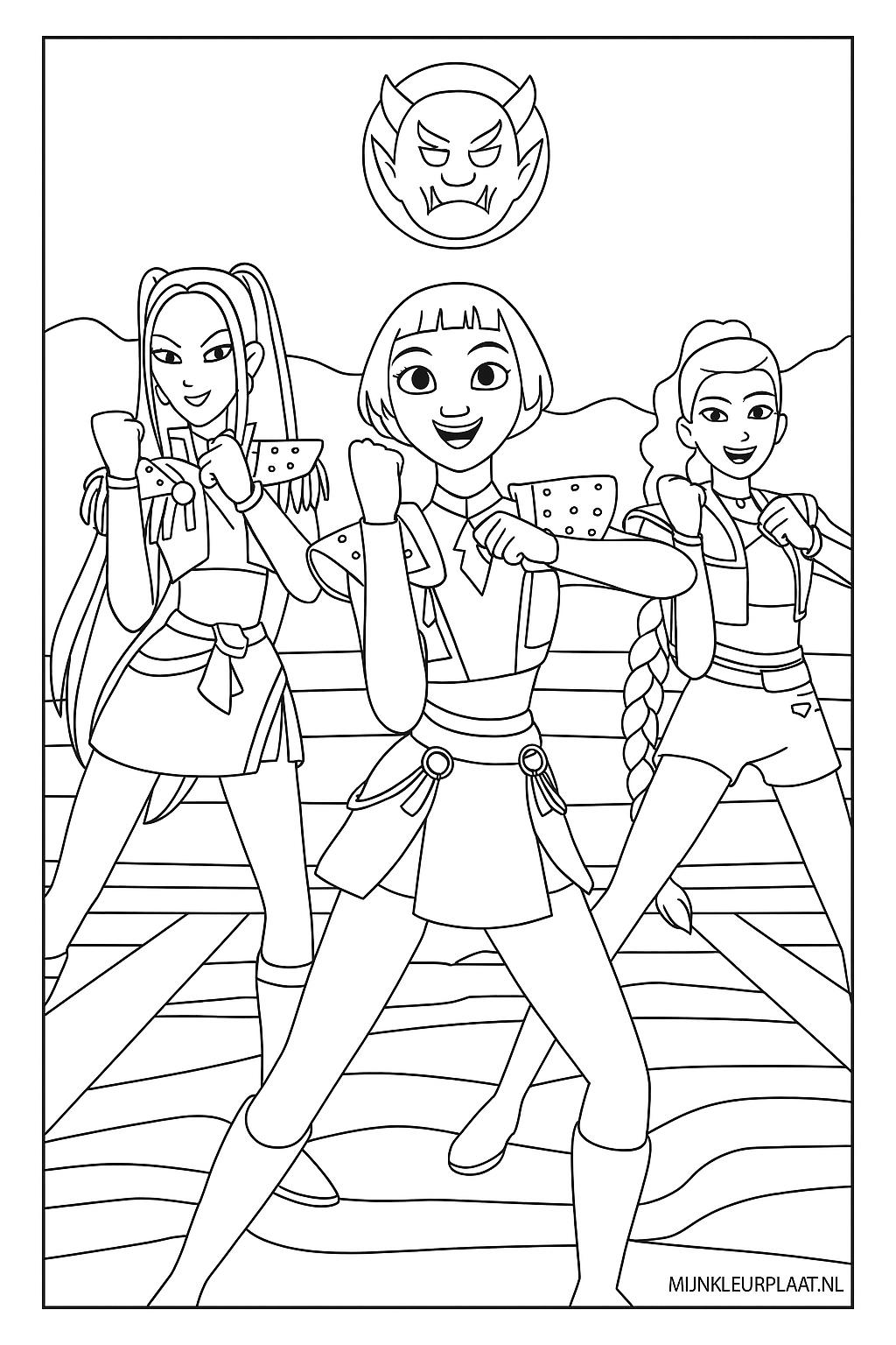 Golden Demon Hunters Variant 1 coloring page for children
