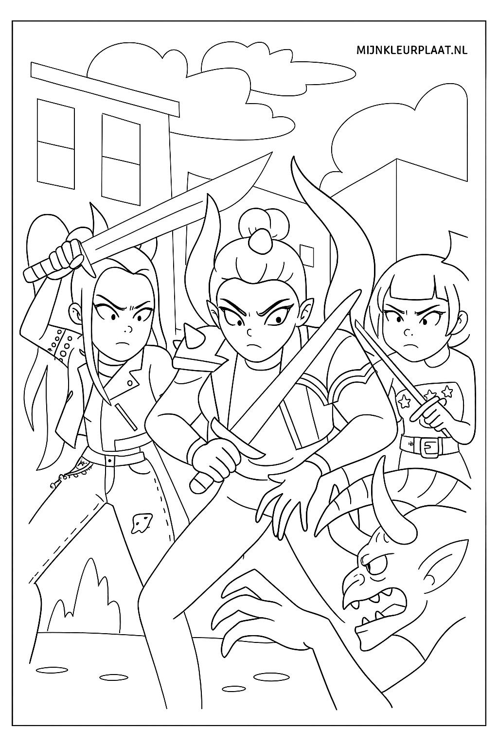 Demon Hunters Variant 1 coloring page for children