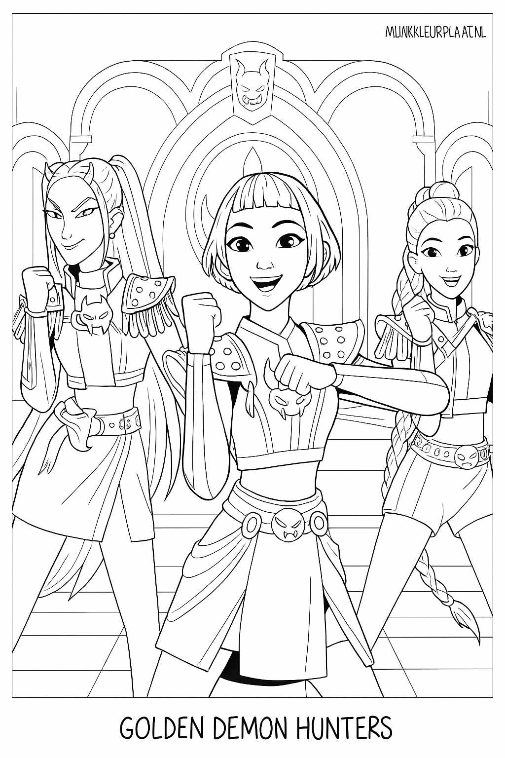 Golden Demon Hunters Variant 4 coloring page for children