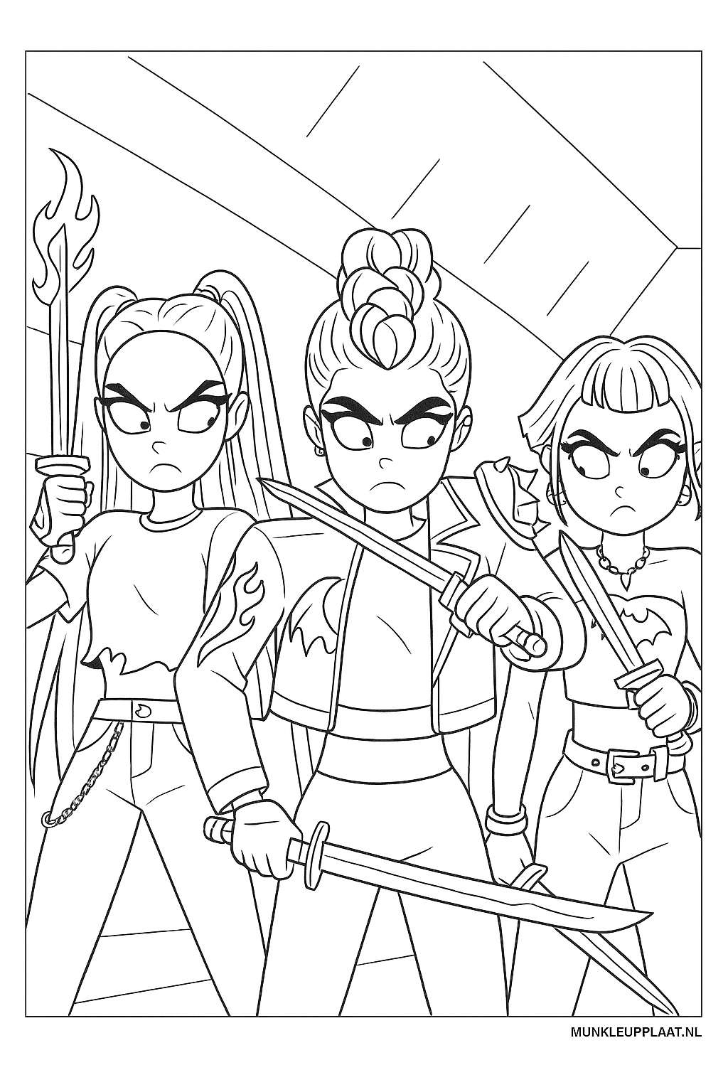 Demon Hunters Variant 2 coloring page for children