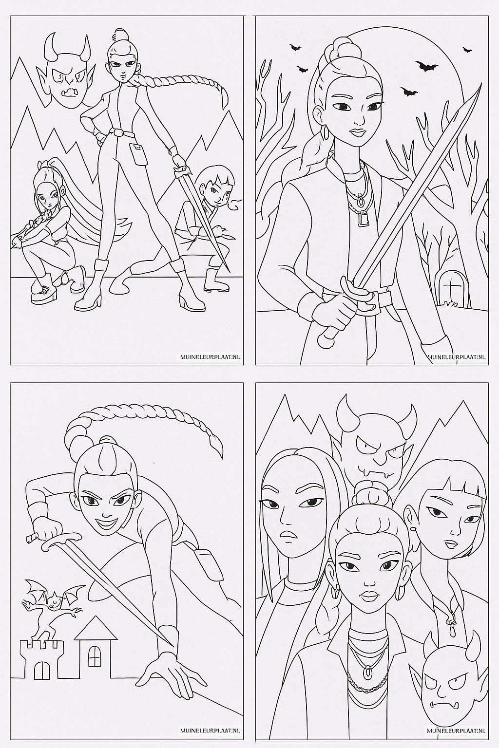 Demon Hunters Variant 4 coloring page for children