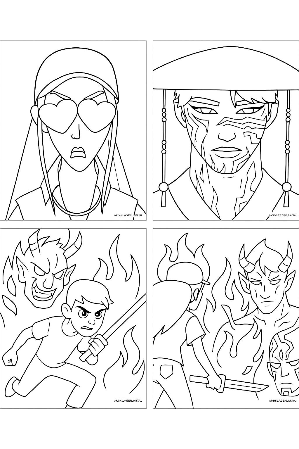 Free Saja Boys Demon Hunters Coloring Page - Variant 2 Coloring Page for Kids