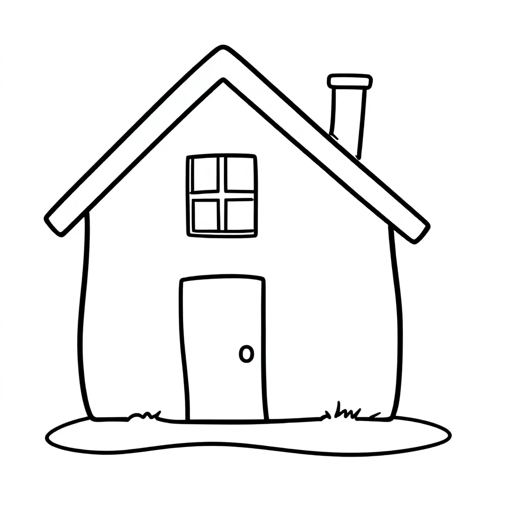 Huis coloring page for children