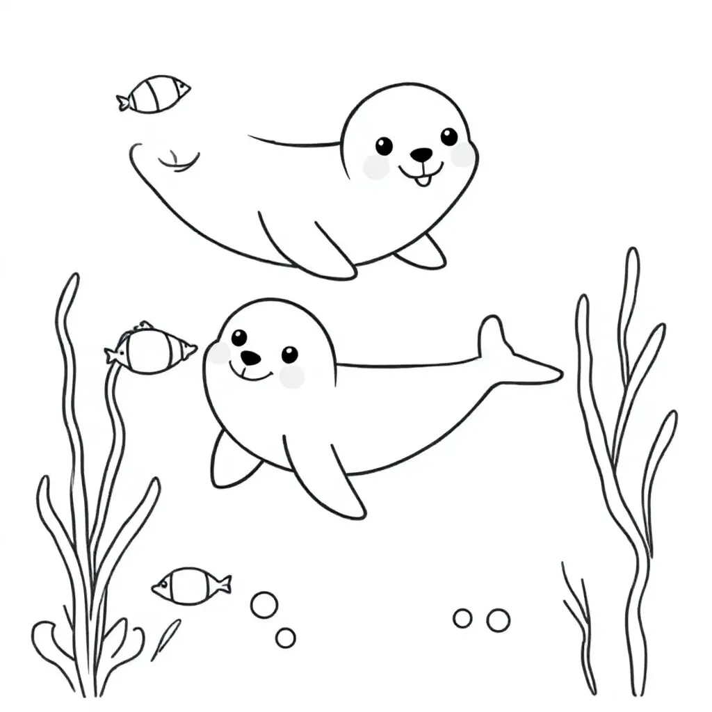 Zeehonden coloring page for children