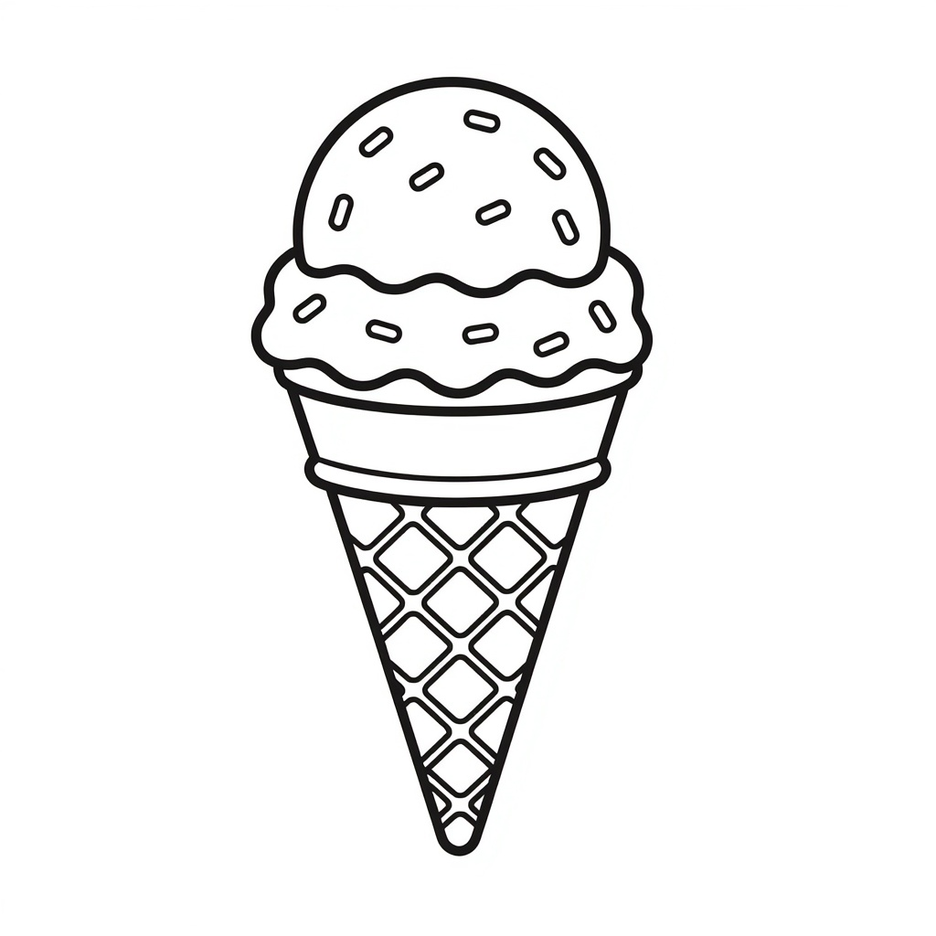 Ice cream coloring page for kids