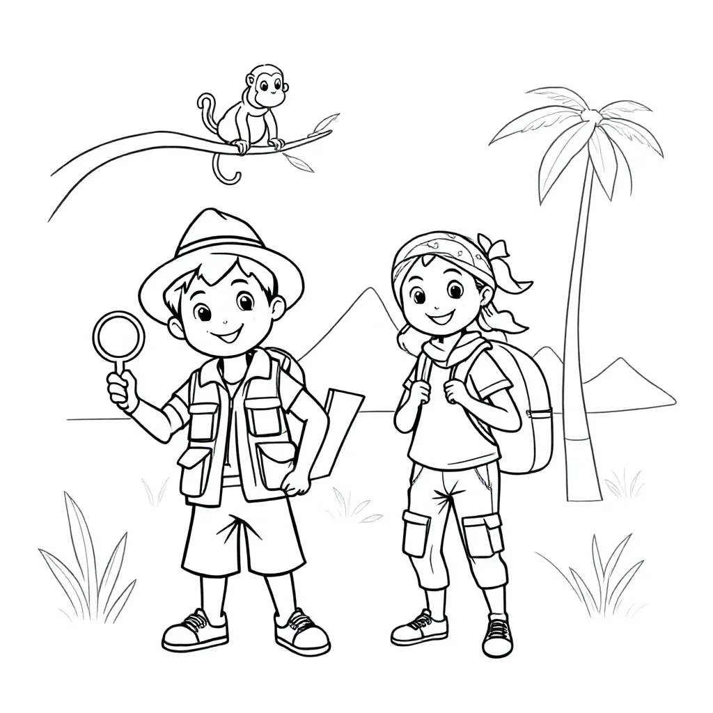 ontdekkingsreizigers coloring page for children