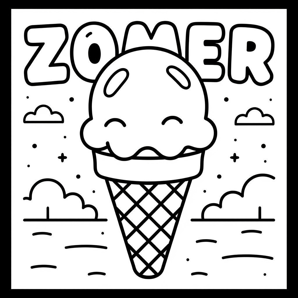 I want something related to ice cream that doesn't require too many different colors.