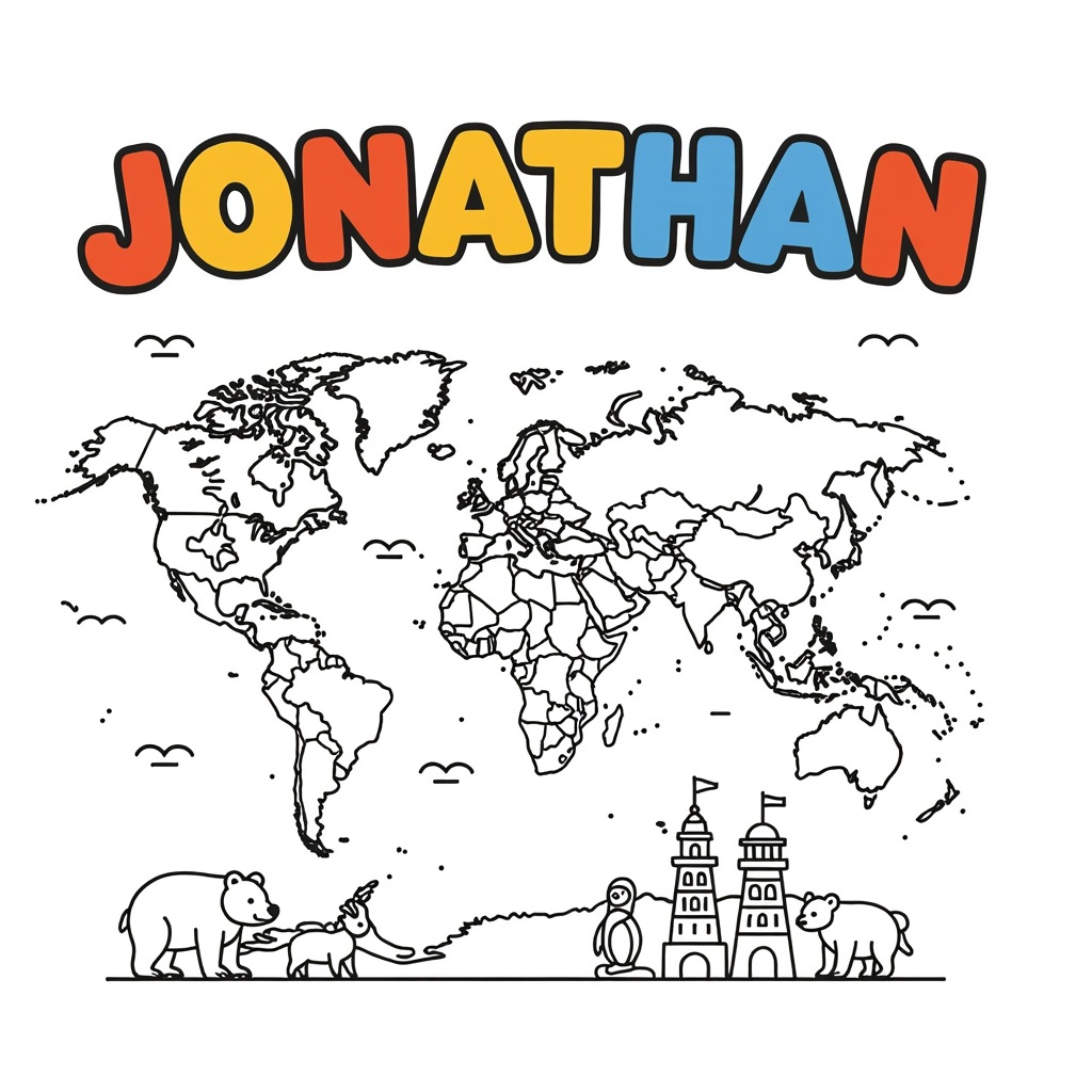 World Map Coloring Book for Kids