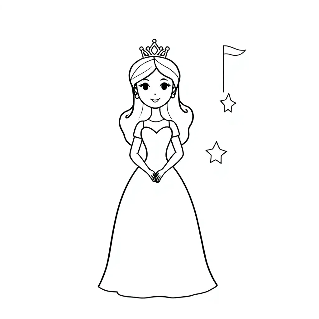 prinses coloring page for children