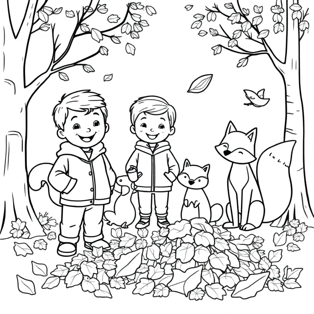 graag met mensen en dieren die in de herfst veel voorkomen (met met genoeg dieren en bos achtergrond