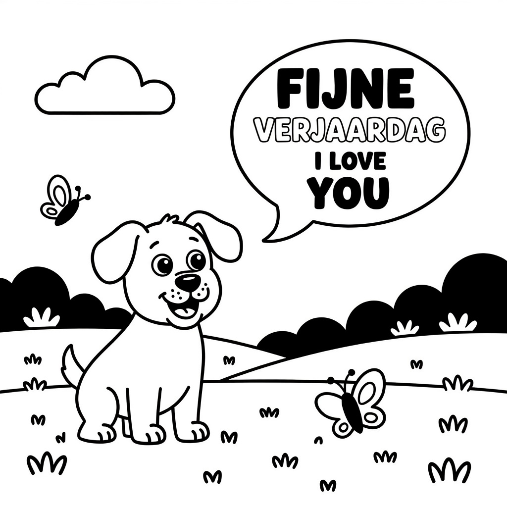 Een hond coloring page for children