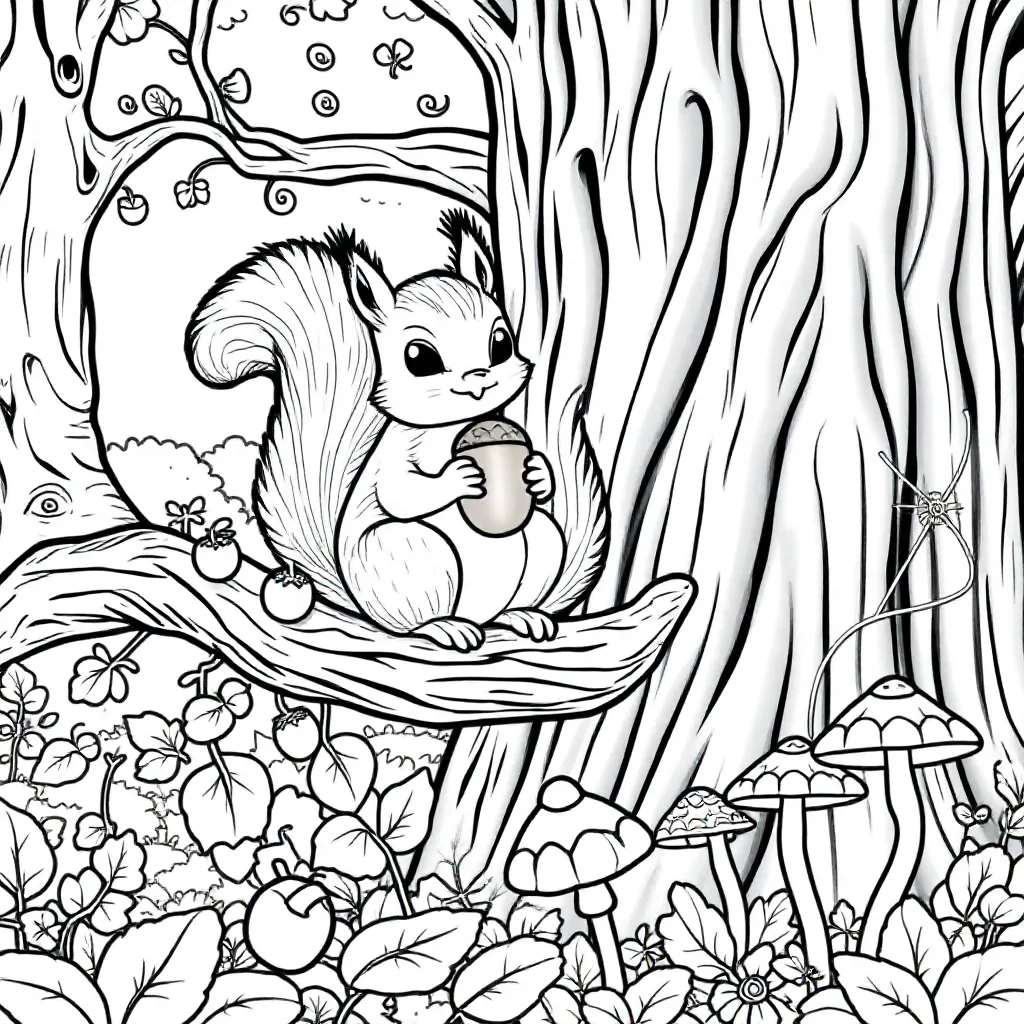 eekhoorn coloring page for children
