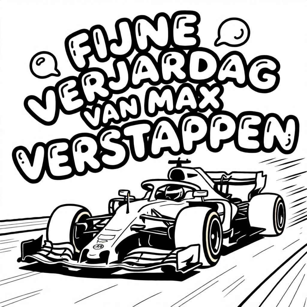 een racecircuit met een raceauto met een logo van redbull coloring page for children
