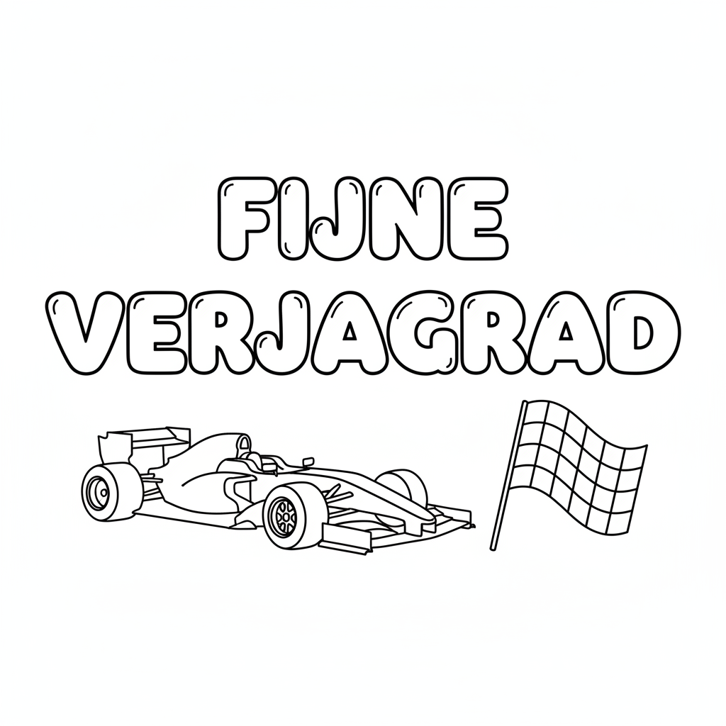een racecircuit met een raceauto met een logo van redbull coloring page for children
