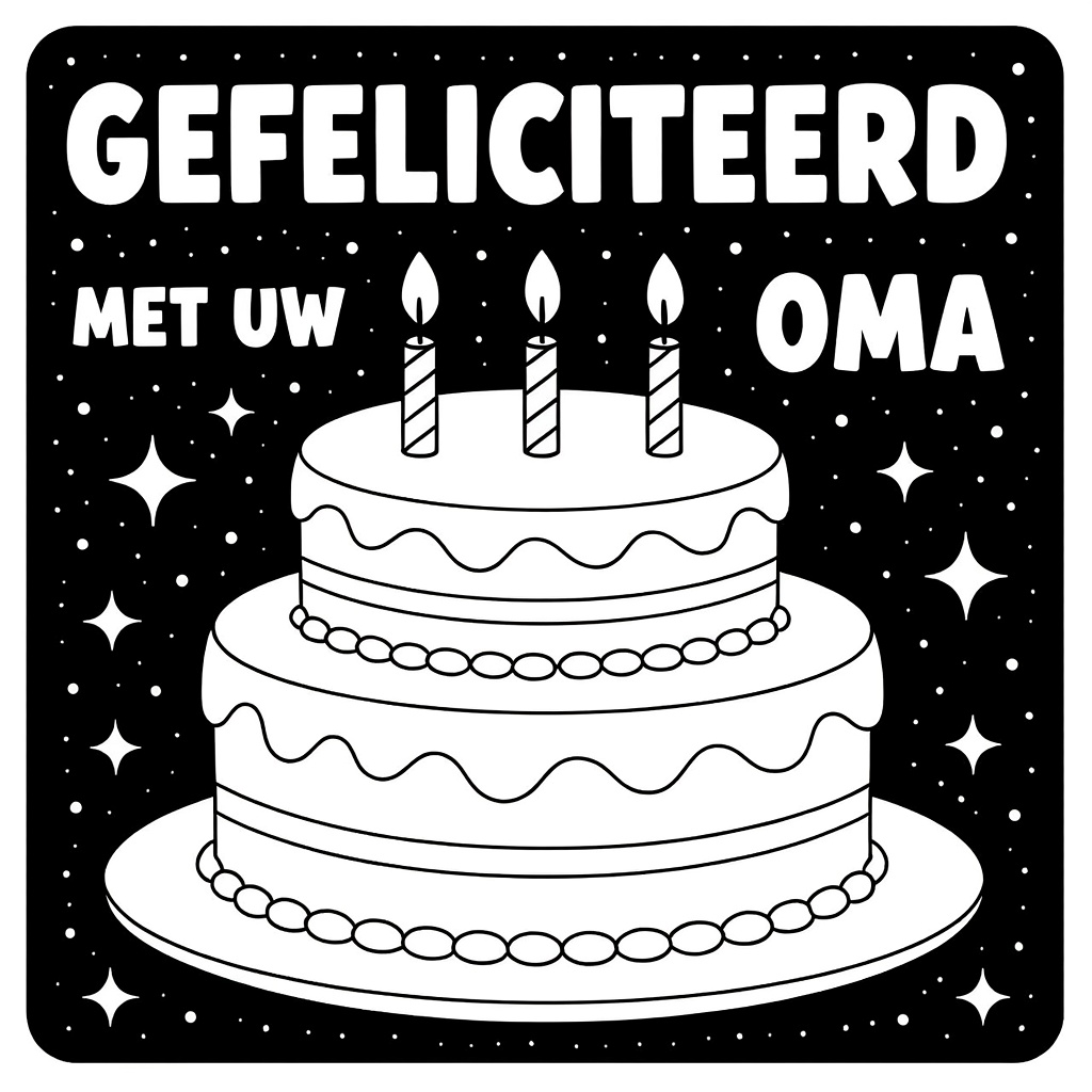 taart coloring page for children