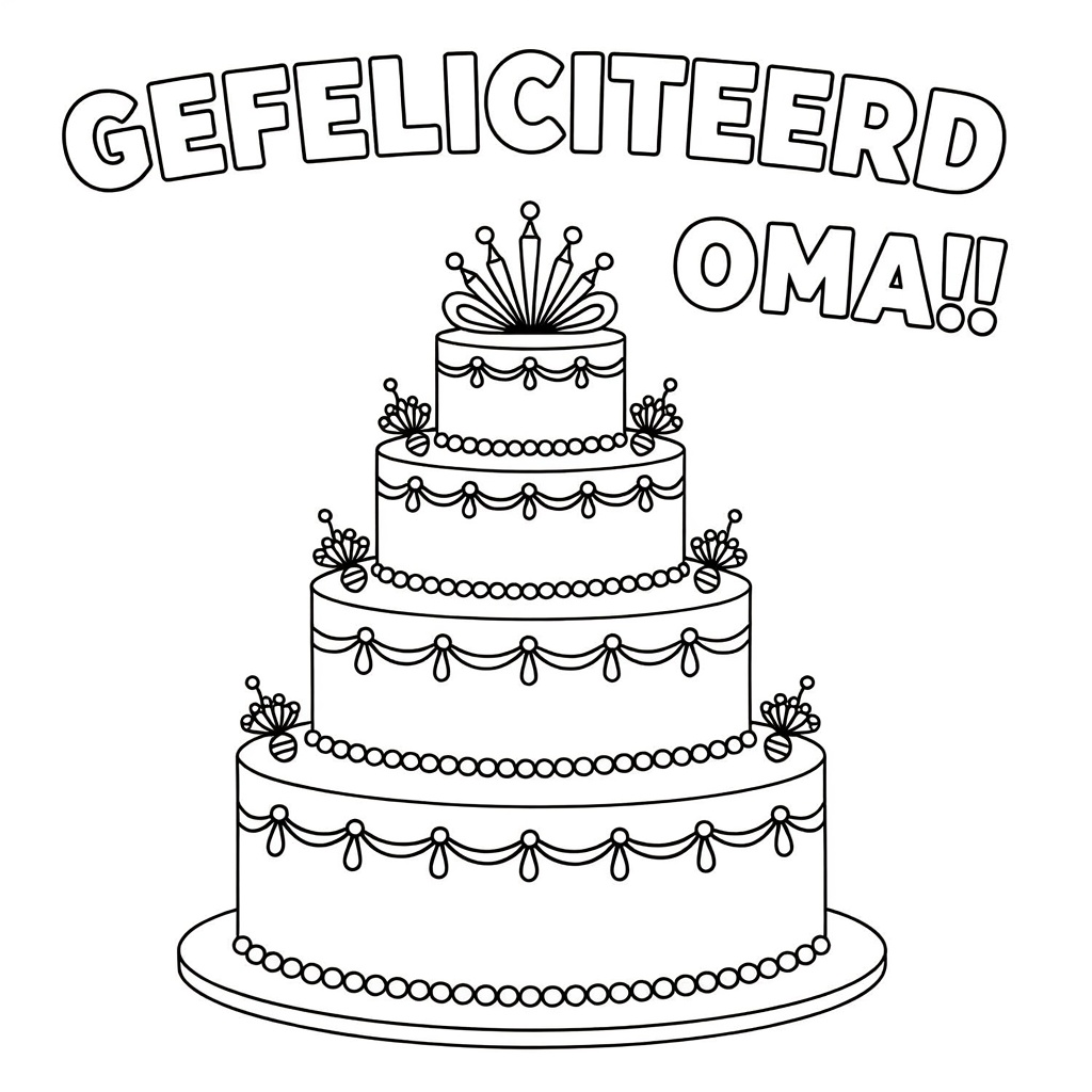 super grote taart coloring page for children