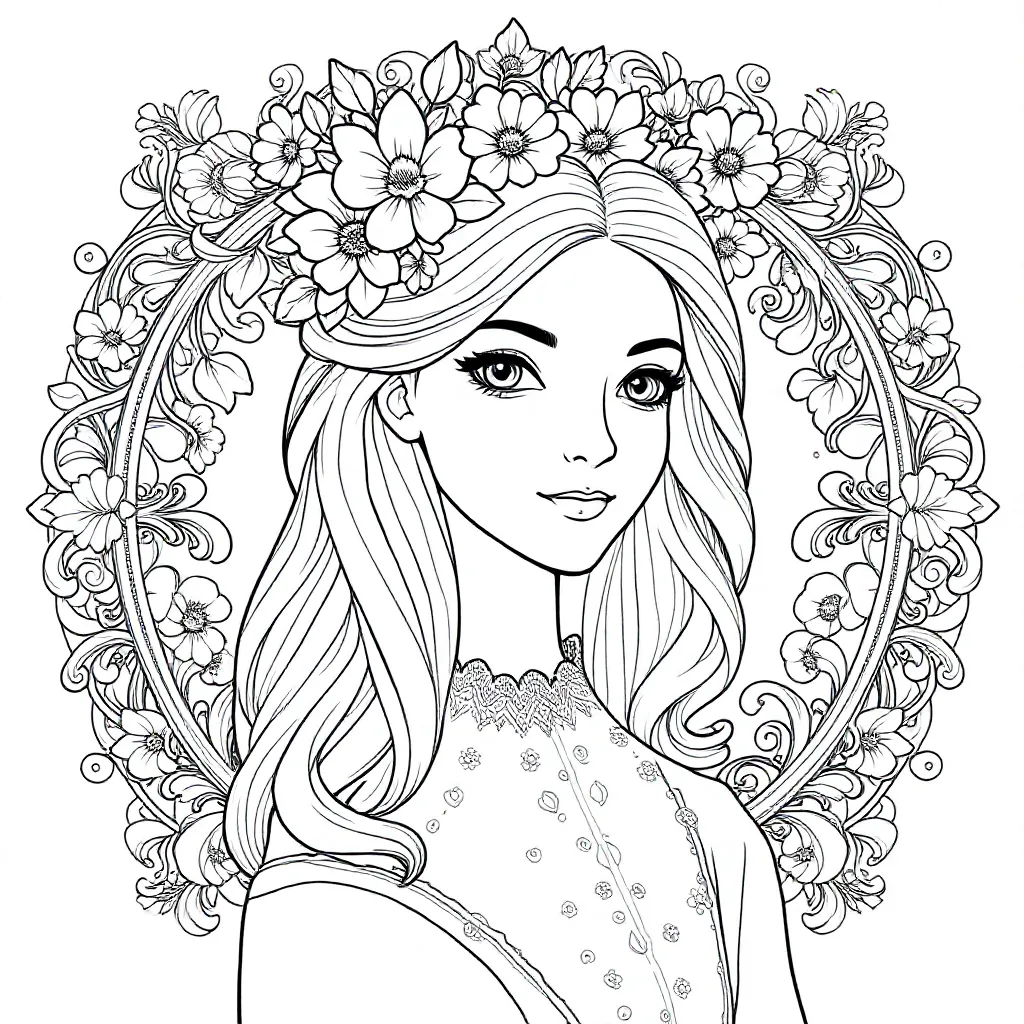 her coloring page for children