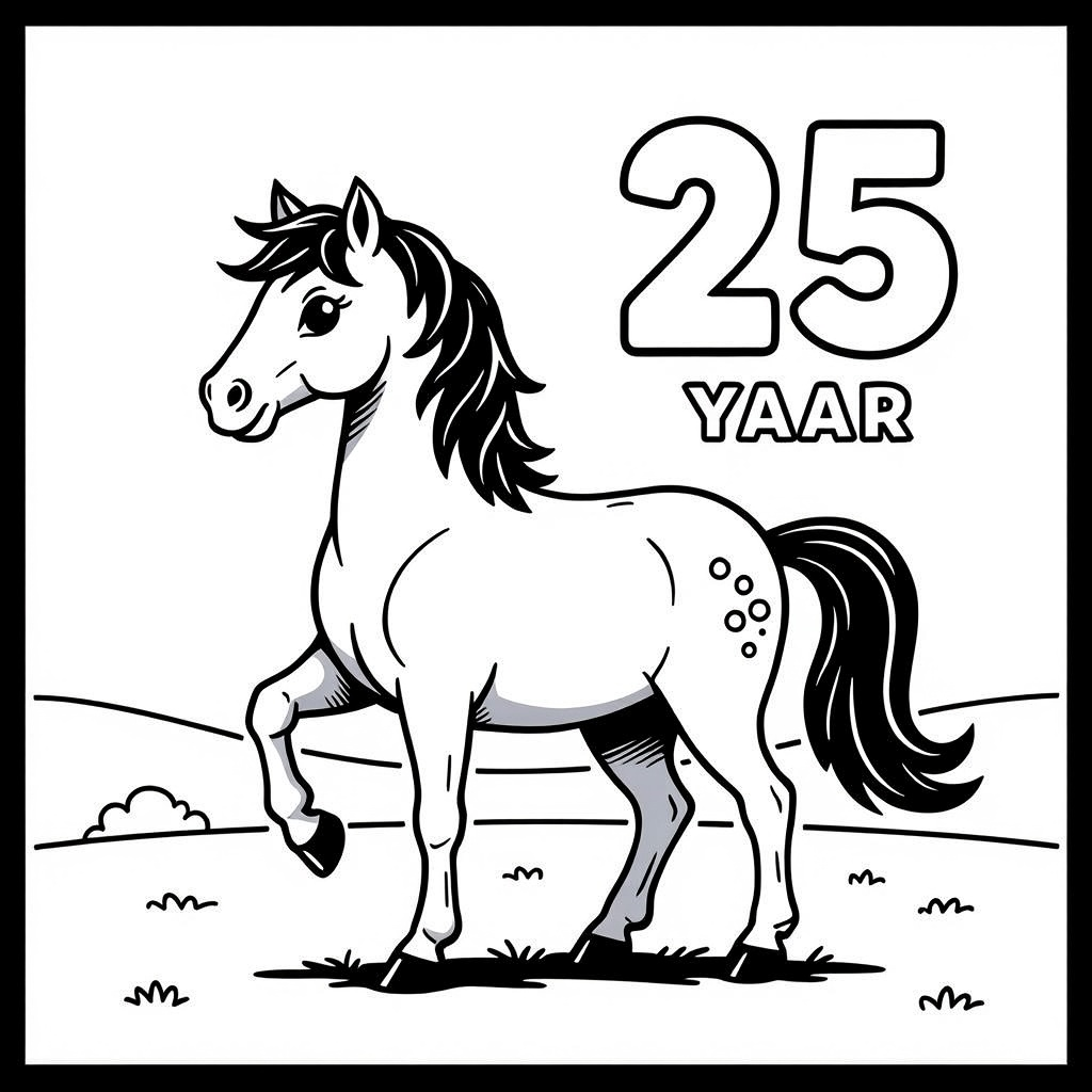 steigeren paard in de wei coloring page for children