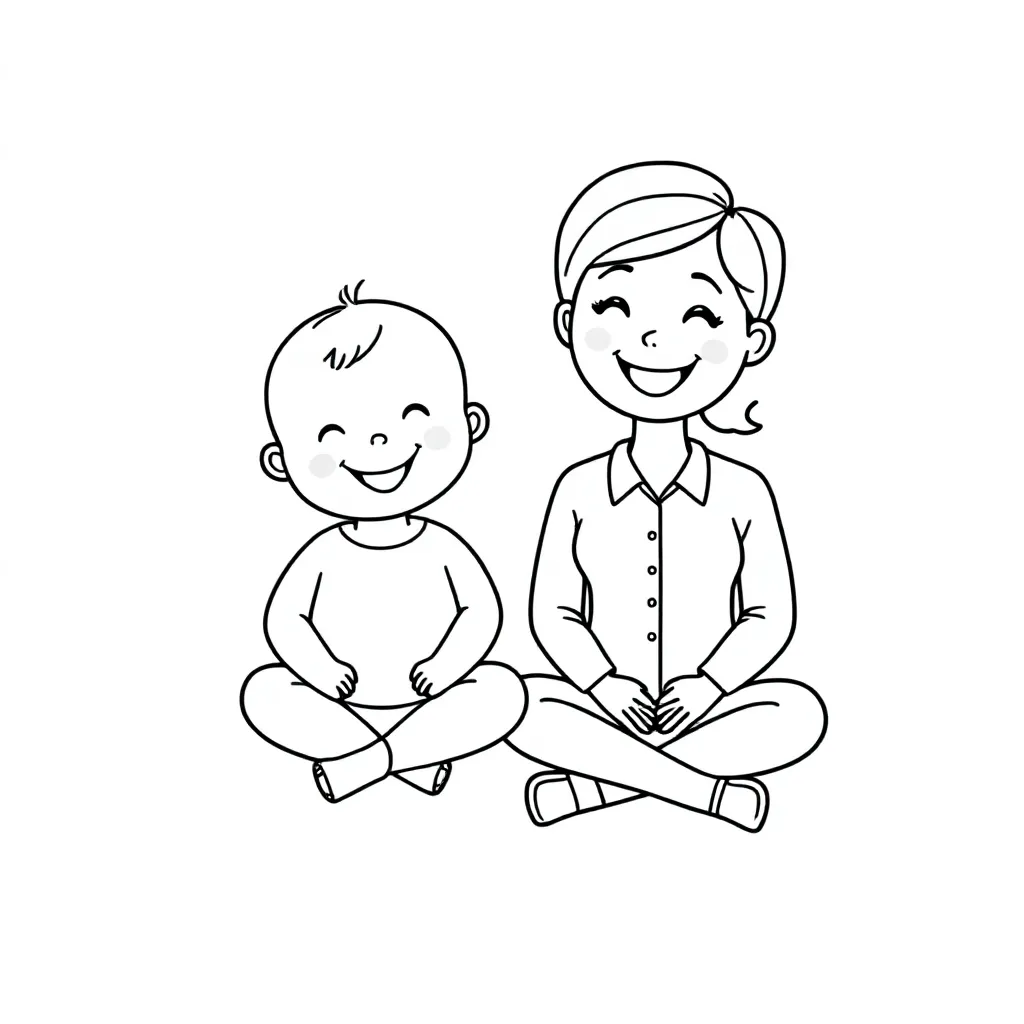 kleurplaat van kleuters in de kring coloring page for children