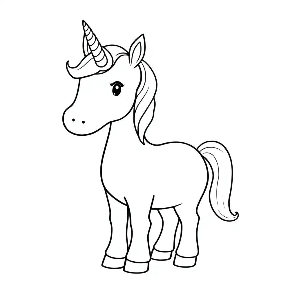unicorn coloring page for children