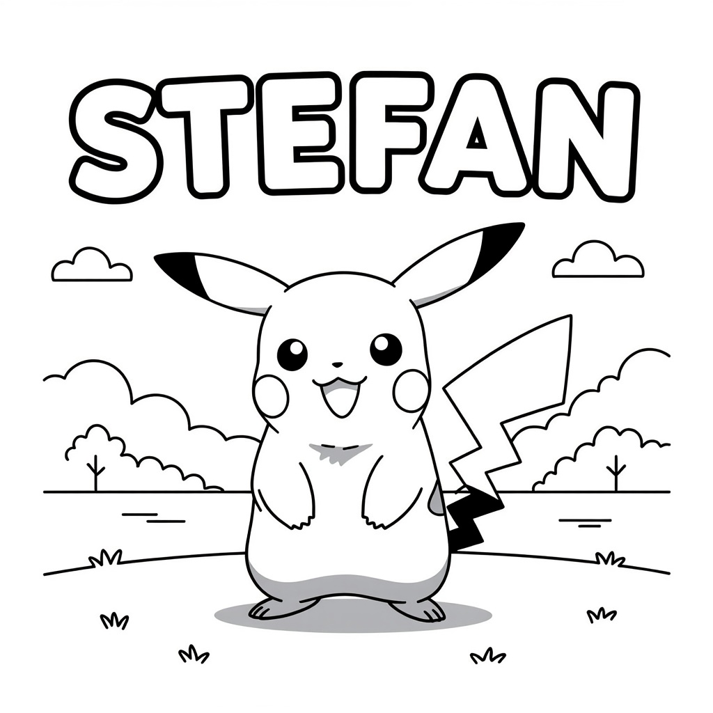 pikachu coloring page for children