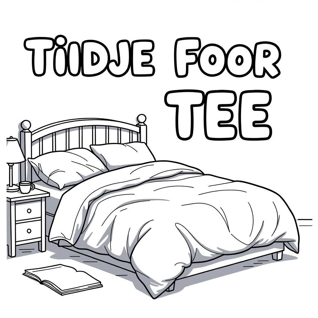 EEN TWEEPERSOONSBED MET VERFROMMELDE LAKENS coloring page for children